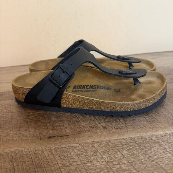 Birkenstock Shoes - Birkenstock Gizeh Black Birko-Flor Slide Sandals Size 37 (us 6-6.5)